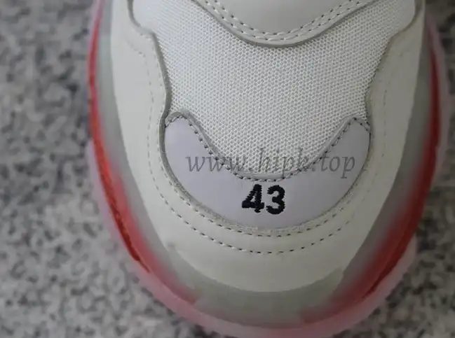 PK GOD PARIS TRIPLE S CLEAR SOLE TRAINER 19ss Red and White READY TO SHIP