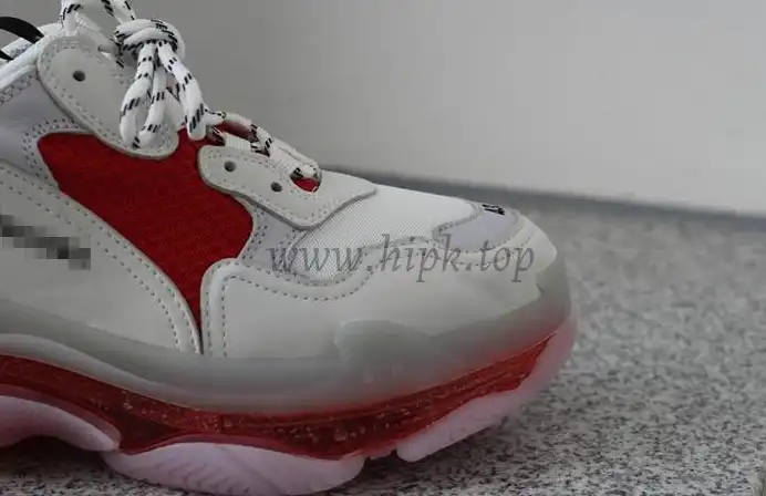 PK GOD PARIS TRIPLE S CLEAR SOLE TRAINER 19ss Red and White READY TO SHIP