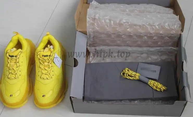 PK GOD PARIS TRIPLE S CLEAR SOLE TRAINER all yellow READY TO SHIP