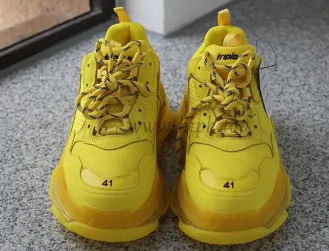 PK GOD PARIS TRIPLE S CLEAR SOLE TRAINER all yellow READY TO SHIP