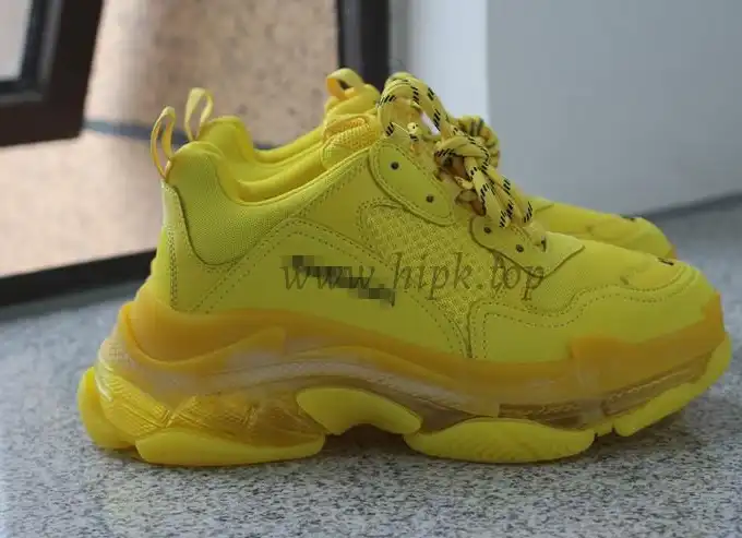 PK GOD PARIS TRIPLE S CLEAR SOLE TRAINER all yellow READY TO SHIP