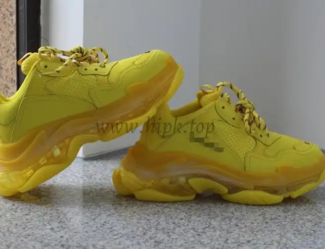 PK GOD PARIS TRIPLE S CLEAR SOLE TRAINER all yellow READY TO SHIP