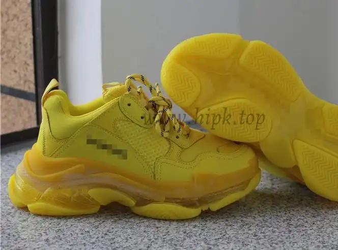 PK GOD PARIS TRIPLE S CLEAR SOLE TRAINER all yellow READY TO SHIP