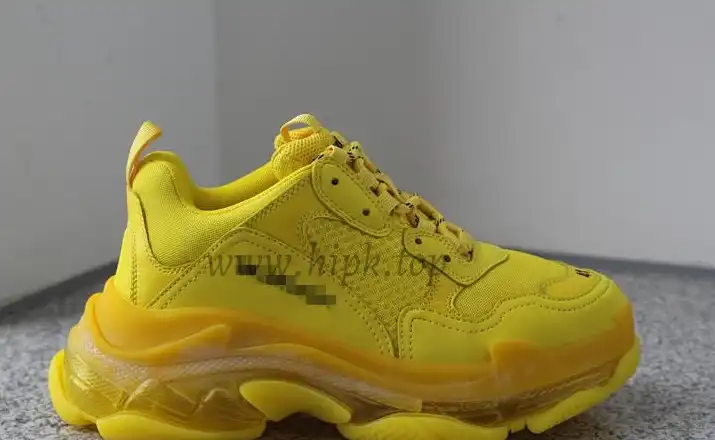 PK GOD PARIS TRIPLE S CLEAR SOLE TRAINER all yellow READY TO SHIP