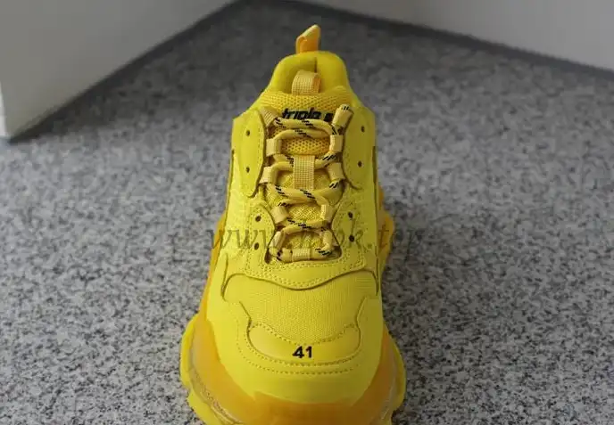 PK GOD PARIS TRIPLE S CLEAR SOLE TRAINER all yellow READY TO SHIP