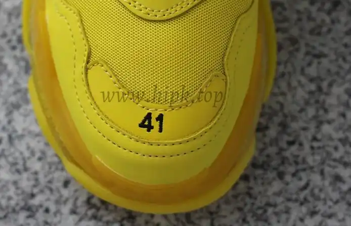 PK GOD PARIS TRIPLE S CLEAR SOLE TRAINER all yellow READY TO SHIP