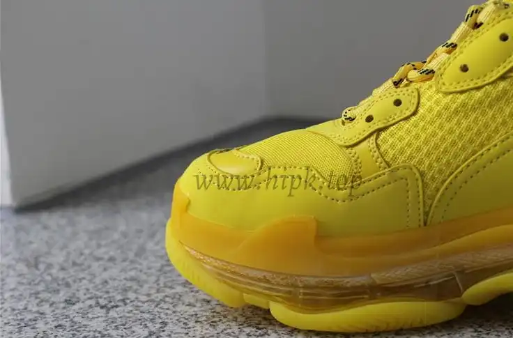 PK GOD PARIS TRIPLE S CLEAR SOLE TRAINER all yellow READY TO SHIP