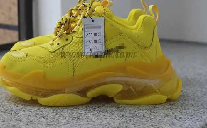 PK GOD PARIS TRIPLE S CLEAR SOLE TRAINER all yellow READY TO SHIP