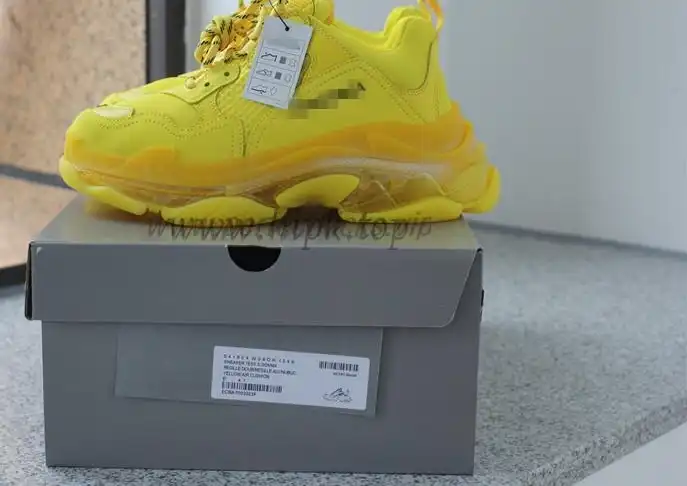 PK GOD PARIS TRIPLE S CLEAR SOLE TRAINER all yellow READY TO SHIP