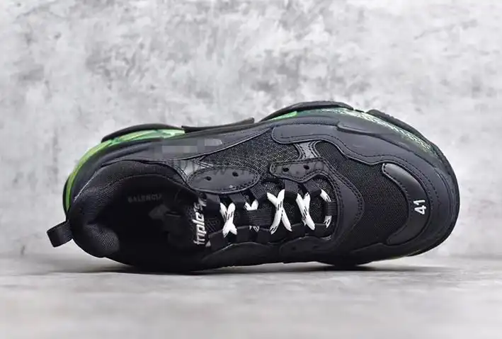 PK GOD PARIS TRIPLE S CLEAR SOLE TRAINER Black Green real materials READY TO SHIP