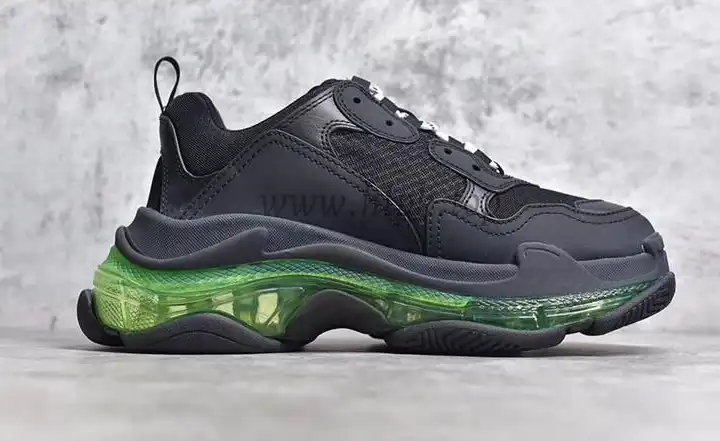 PK GOD PARIS TRIPLE S CLEAR SOLE TRAINER Black Green real materials READY TO SHIP