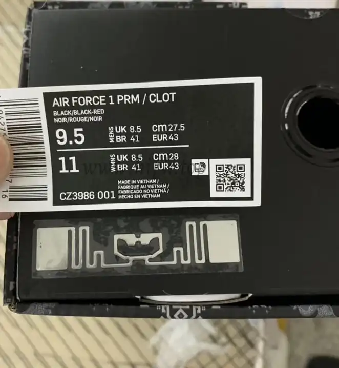 PK GOD CLOT x fragment x Nike Air Force 1 PRM BLACK retail materials ready to ship