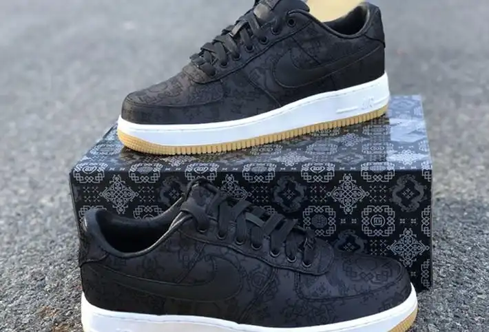 PK GOD CLOT x fragment x Nike Air Force 1 PRM BLACK retail materials ready to ship