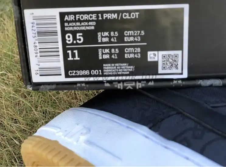 PK GOD CLOT x fragment x Nike Air Force 1 PRM BLACK retail materials ready to ship