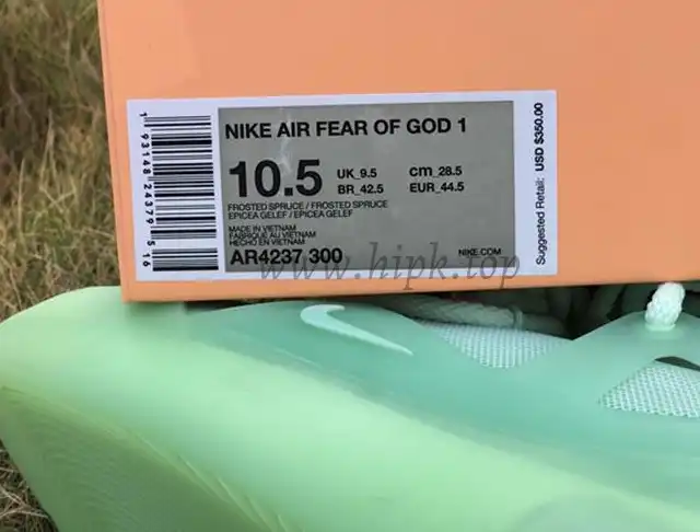 PK God Nike Air Fear of God 1 Light Greenretail materials ready to ship