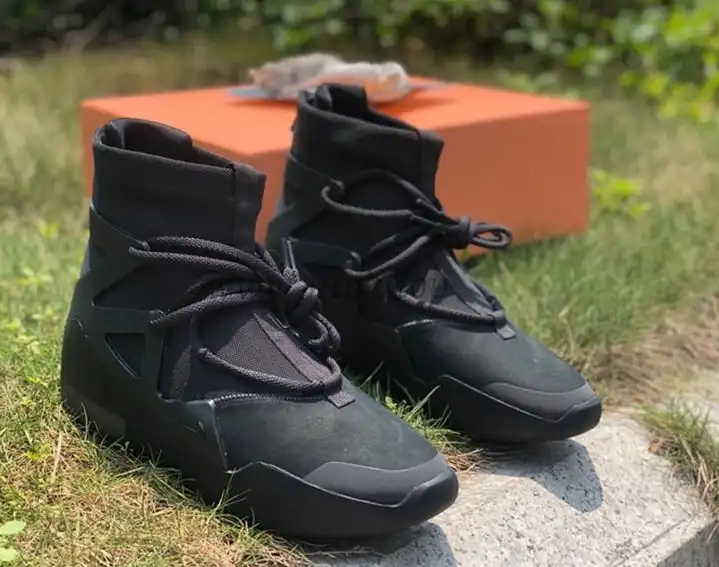 PK God Nike Air Fear of God 1 Triple Black retail materials ready to ship