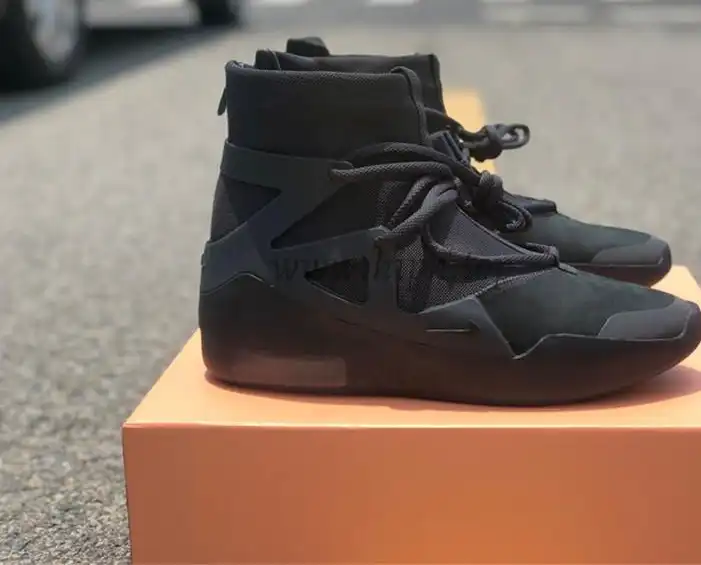 PK God Nike Air Fear of God 1 Triple Black retail materials ready to ship