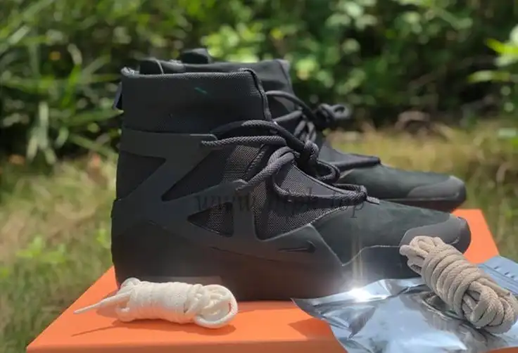 PK God Nike Air Fear of God 1 Triple Black retail materials ready to ship