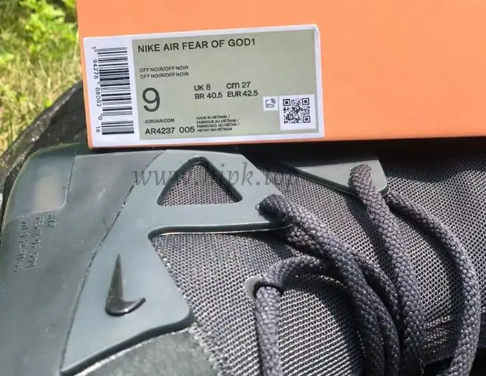 PK God Nike Air Fear of God 1 Triple Black retail materials ready to ship