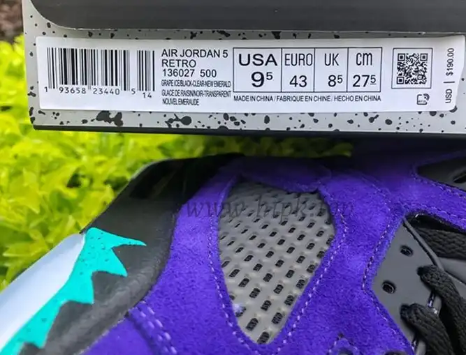 PK GOD Air Jordan 5 “Alternate Grape”retail materails ready to ship