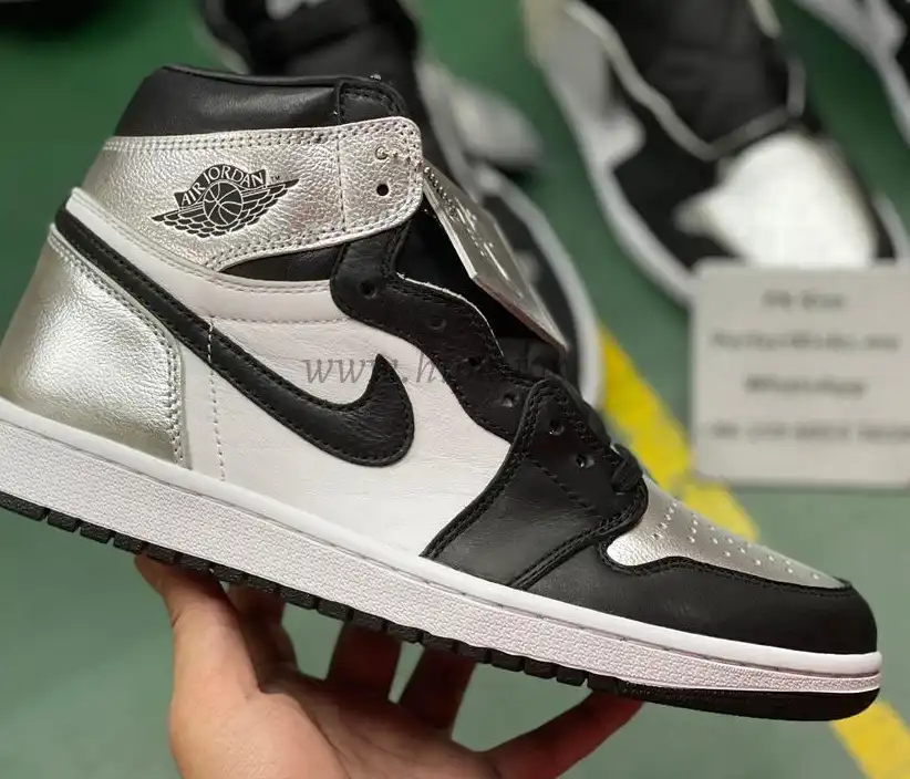 Pk god air Jordan 1 OG retro silver toe retail materials ready on March 10th