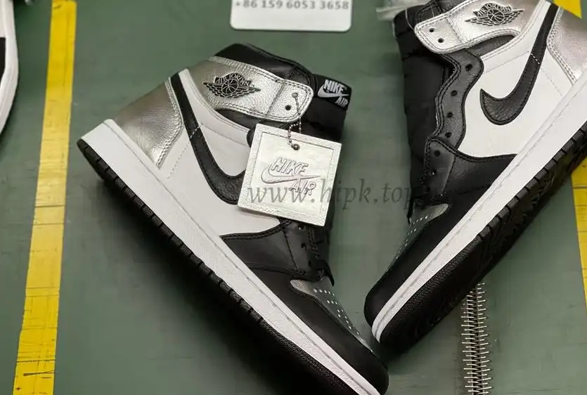 Pk god air Jordan 1 OG retro silver toe retail materials ready on March 10th