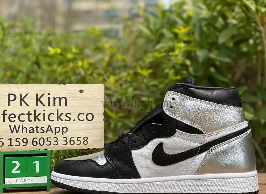 Pk god air Jordan 1 OG retro silver toe retail materials ready on March 10th