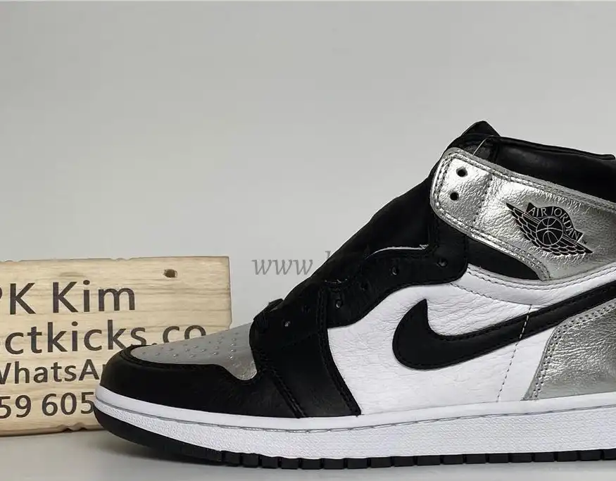 Pk god air Jordan 1 OG retro silver toe retail materials ready on March 10th