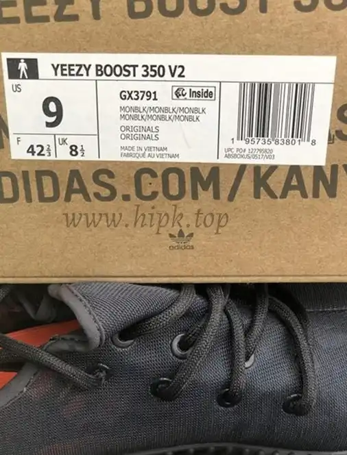 PK God adidas Yeezy Boost 350 V2 “BLACK”3791 Retail materials ready to ship