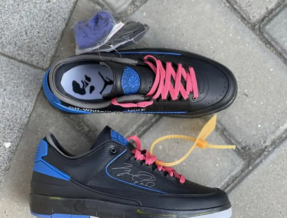 PK God OFF-WHITE x Air Jordan 2 blue Low retail materials ready to ship