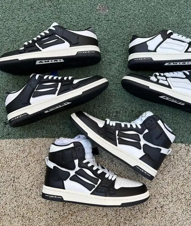 Pk God Amiri Men’s Skel high Sneakers black retail materials ready to ship