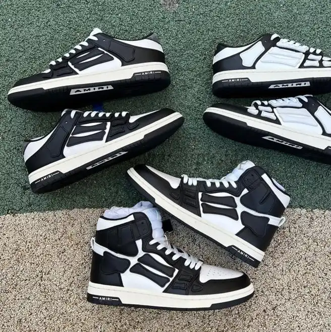 Pk God Amiri Men’s Skel high Sneakers black retail materials ready to ship