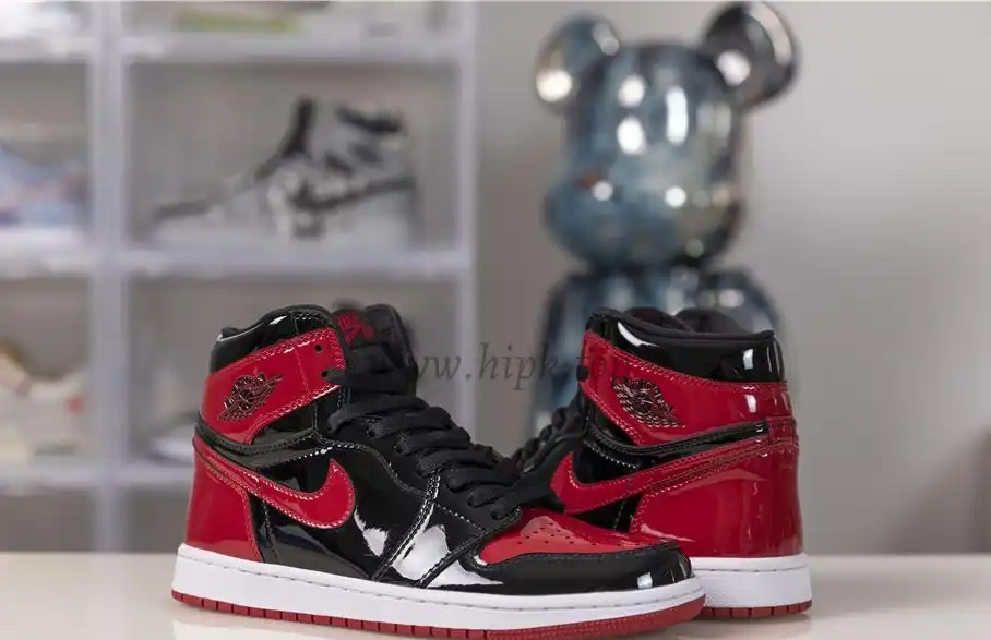 Pk God air jordan 1 retro Patent bred retail materials ready to ship