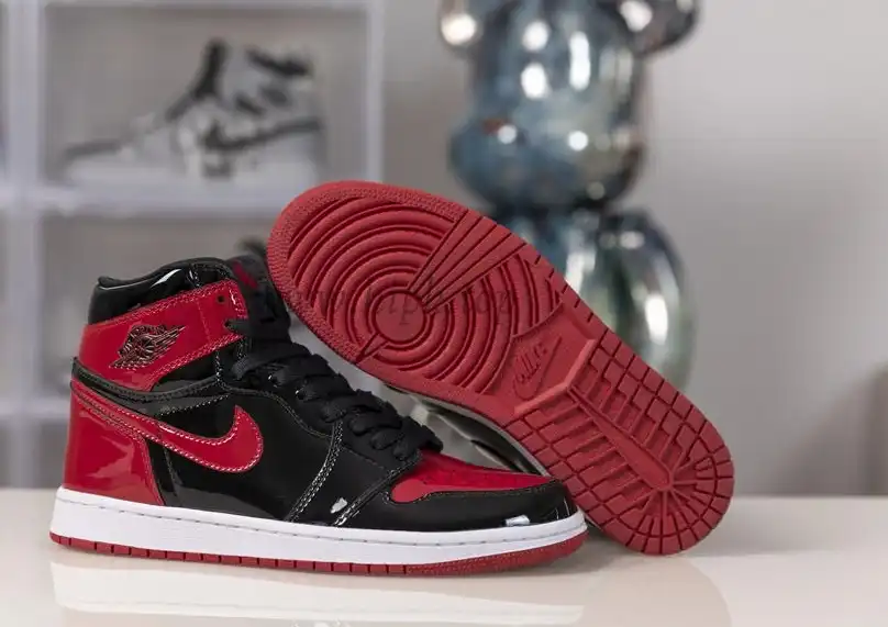 Pk God air jordan 1 retro Patent bred retail materials ready to ship