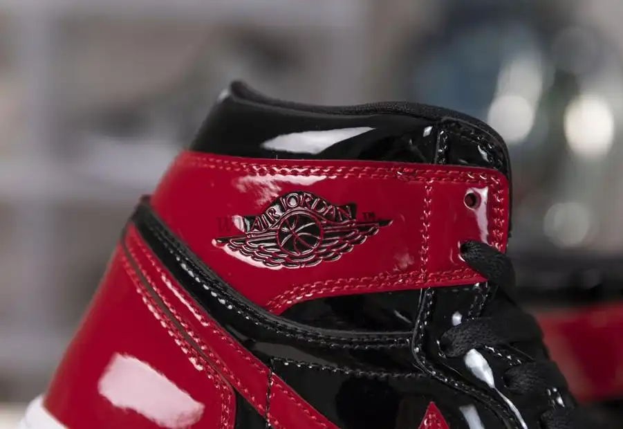 Pk God air jordan 1 retro Patent bred retail materials ready to ship