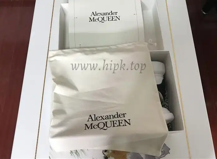 PK GOD Alxnder MC McQueen White smooth calf leather toe black leather heelbest version ready to ship