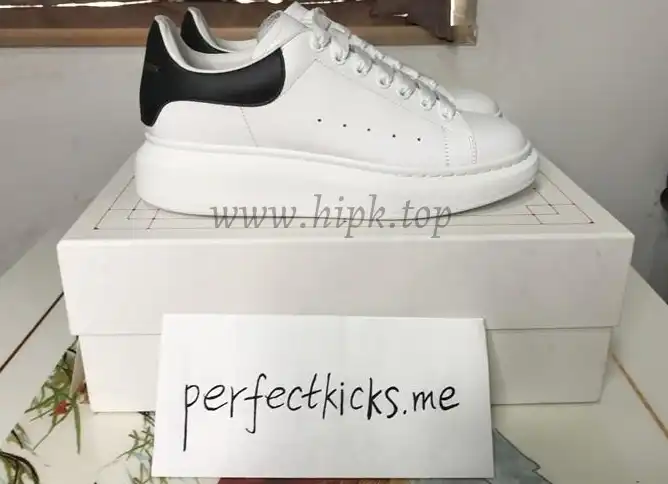 PK GOD Alxnder MC McQueen White smooth calf leather toe black leather heelbest version ready to ship