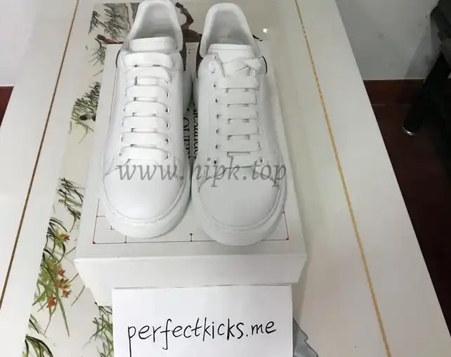 PK GOD Alxnder MC McQueen White smooth calf leather toe black leather heelbest version ready to ship