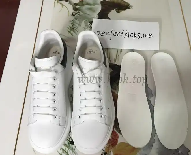 PK GOD Alxnder MC McQueen White smooth calf leather toe black leather heelbest version ready to ship