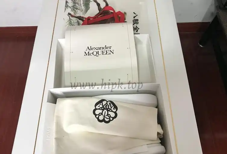 PK GOD Alxnder MC McQueen White smooth calf leather toe black leather heelbest version ready to ship