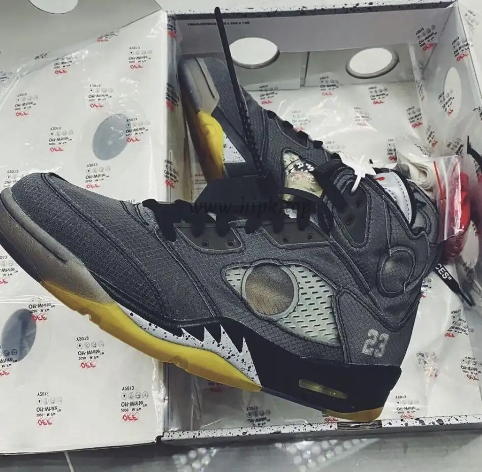 PK GOD Jordan 5 Retro Off-White Black CT8480 retail materials ready to ship