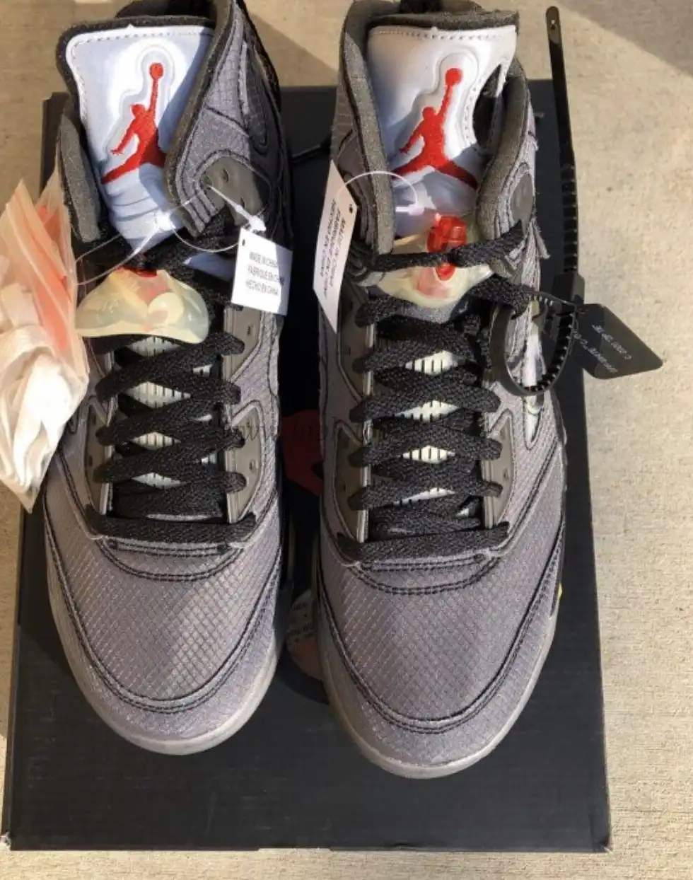 PK GOD Jordan 5 Retro Off-White Black CT8480 retail materials ready to ship