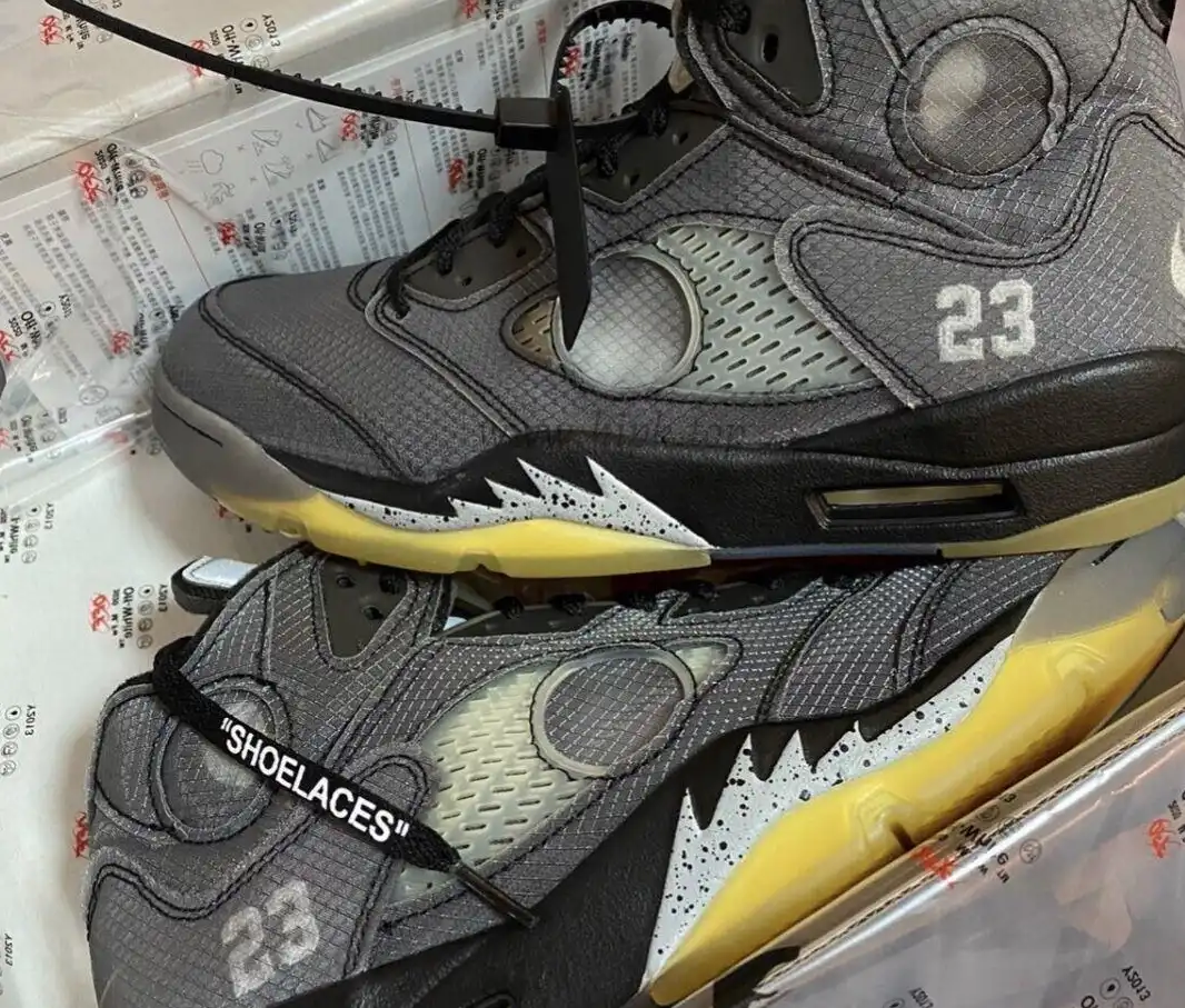 PK GOD Jordan 5 Retro Off-White Black CT8480 retail materials ready to ship