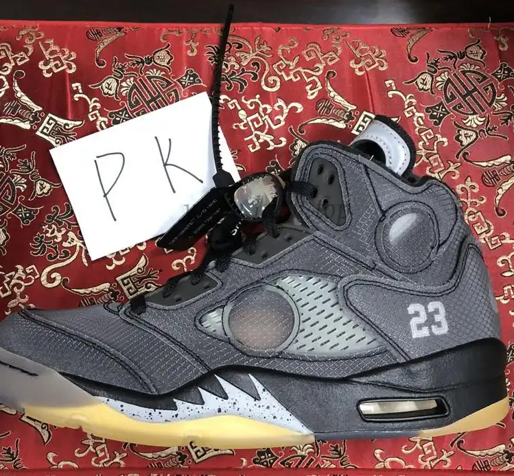 PK GOD Jordan 5 Retro Off-White Black CT8480 retail materials ready to ship