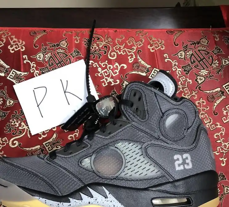 PK GOD Jordan 5 Retro Off-White Black CT8480 retail materials ready to ship