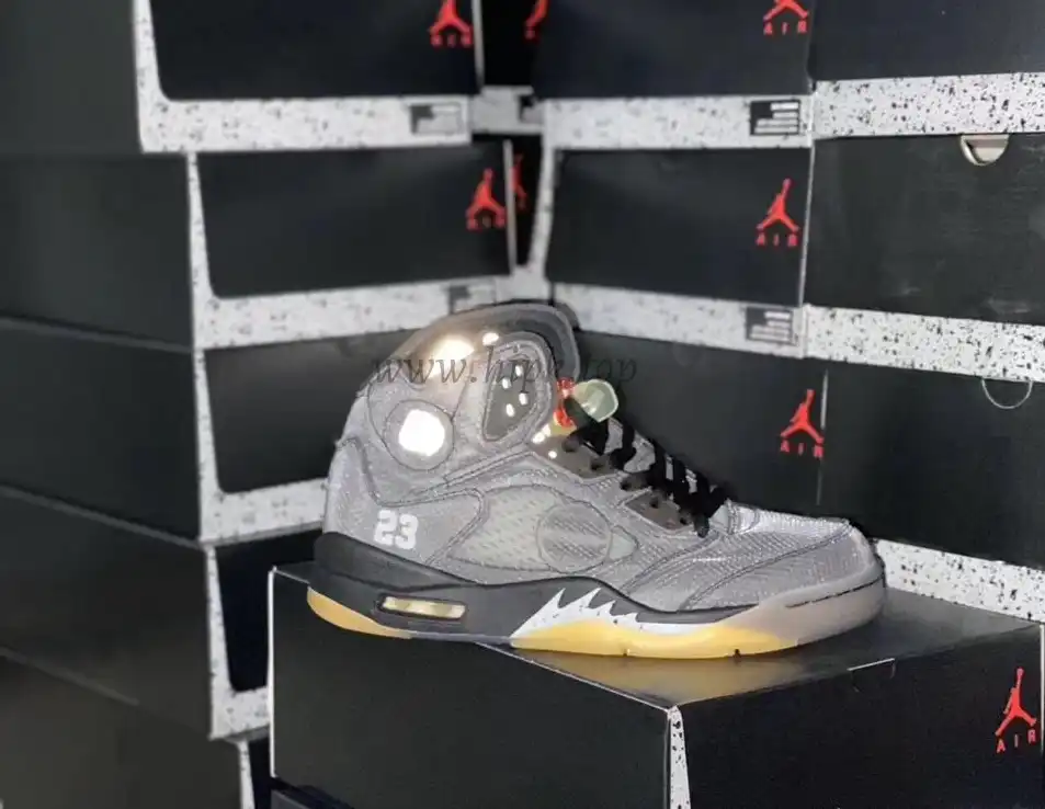 PK GOD Jordan 5 Retro Off-White Black CT8480 retail materials ready to ship