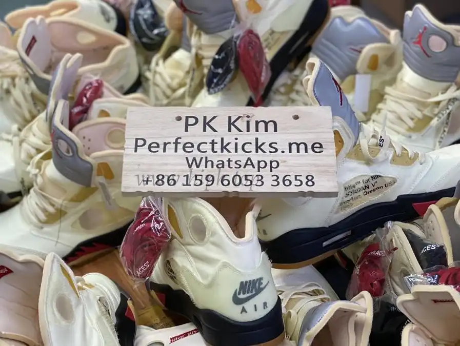 PK God Air Jordan 5 Retro X off white Sail retail materials ready to ship