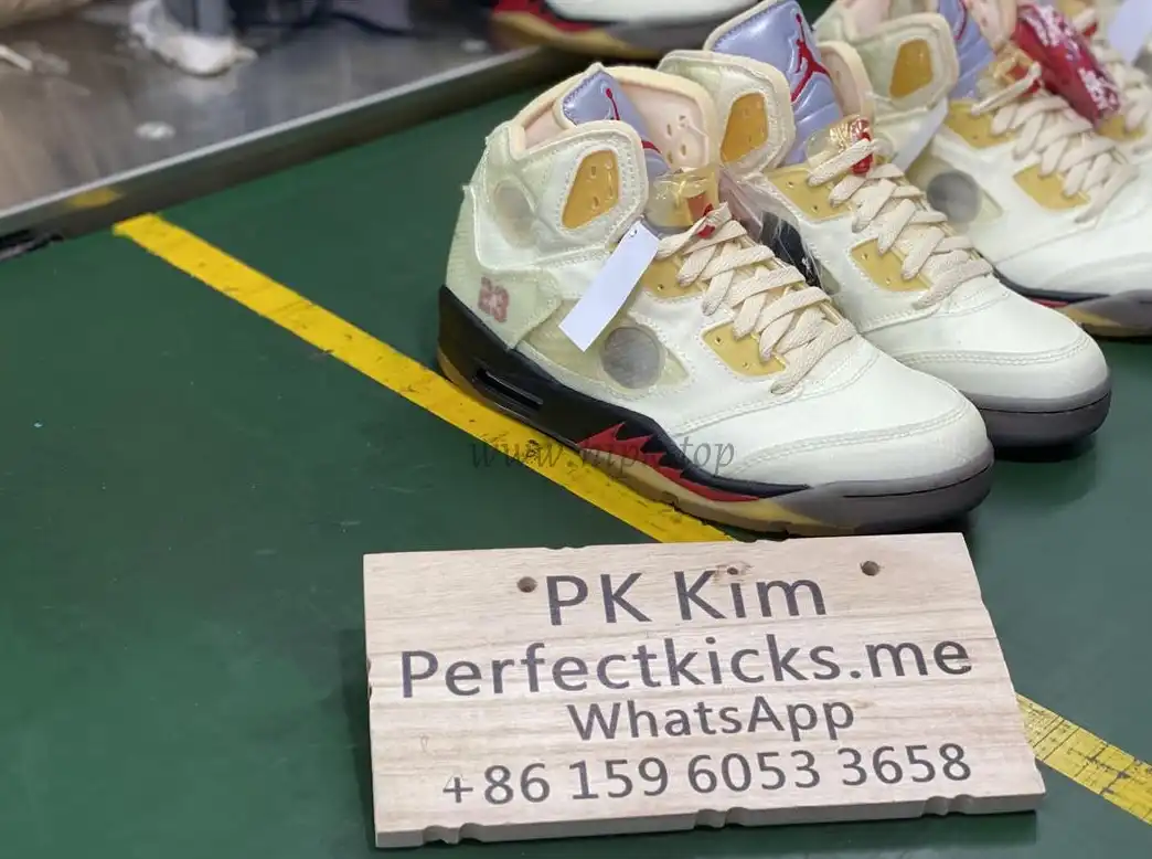 PK God Air Jordan 5 Retro X off white Sail retail materials ready to ship