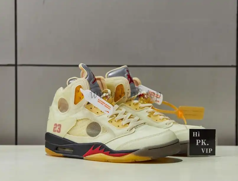 PK God Air Jordan 5 Retro X off white Sail retail materials ready to ship