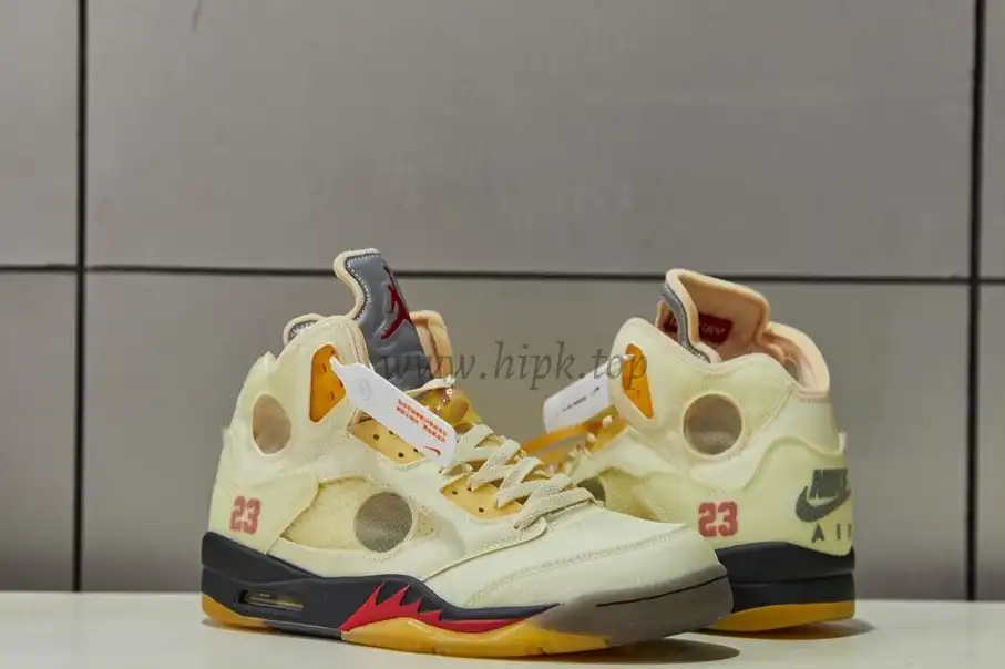 PK God Air Jordan 5 Retro X off white Sail retail materials ready to ship